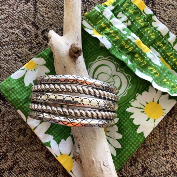 Brighton 5-Tier Silver Cuff Bracelet - Picture 1 of 3